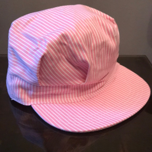 New!  Pink/white stripe train conductor hat - Picture 2 of 5